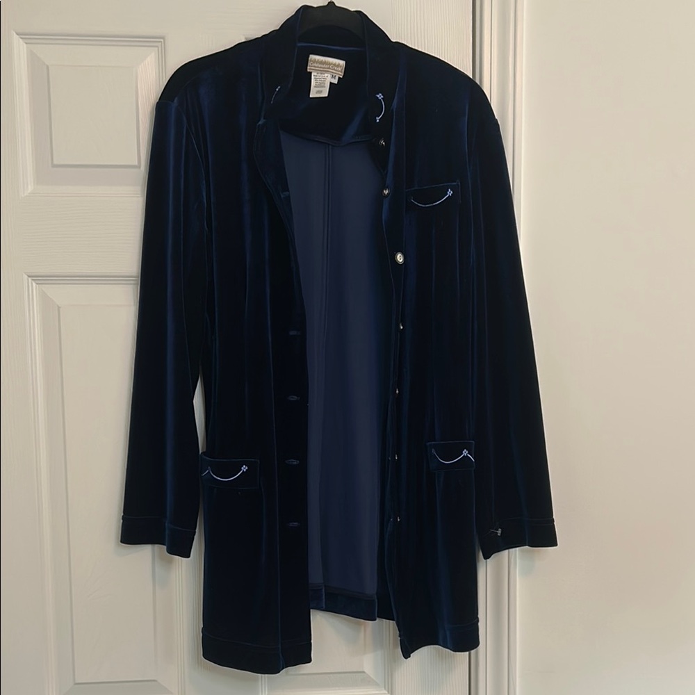 Coldwater Creek Blue Velvet Blazer